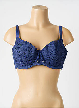 Sutien de costum de baie elasticitate sutien cupe întregi cu decolteu înalt albastru FREYA femeie