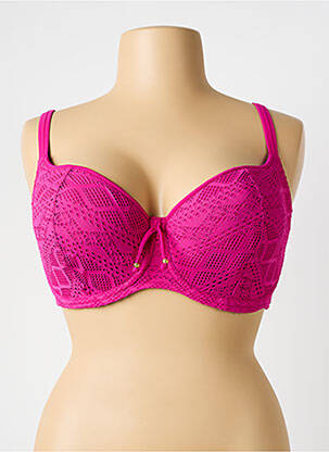 Sutien de costum de baie elasticitate sutien cupe întregi cu decolteu înalt roz FREYA femeie