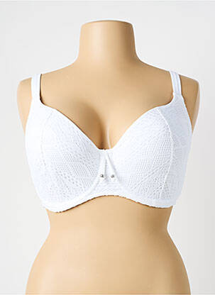 Sutien de costum de baie elasticitate sutien cupe întregi cu decolteu înalt alb FREYA femeie