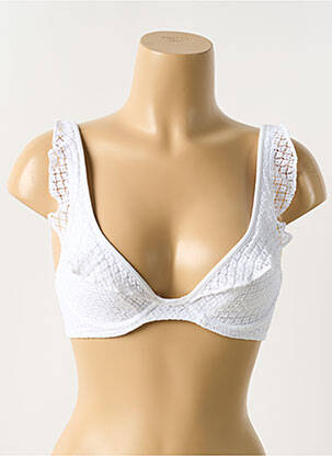 Sutien de costum de baie bretele elastice sutien balconet cu decolteu înalt alb FREYA femeie