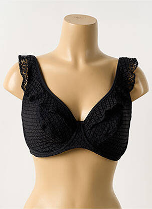 Sutien de costum de baie bretele elastice sutien balconet cu decolteu înalt negru FREYA femeie