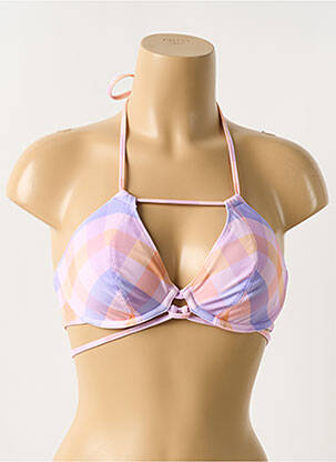 Sutien de costum de baie bretele elastice sutien balconet cu decolteu înalt roz FREYA femeie