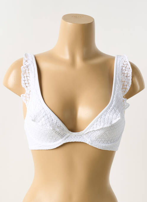 Sutien de costum de baie bretele elastice sutien balconet cu decolteu înalt alb FREYA femme