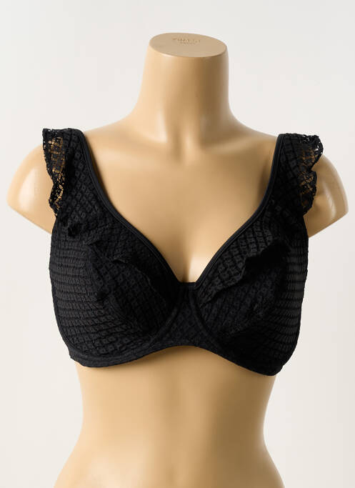 Sutien de costum de baie bretele elastice sutien balconet cu decolteu înalt negru FREYA femme