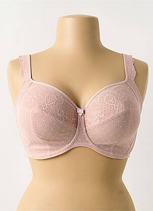Sutien efect material satinat sutien cupe întregi cu decolteu înalt roz ROSA FAIA femeie