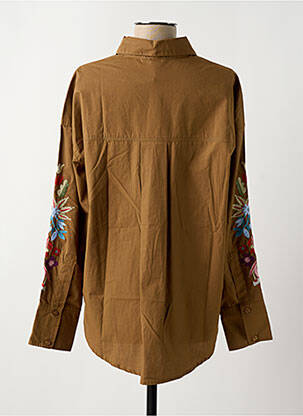 Cămașă croială cambrată mâneci lungi maro FIVE femeie