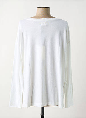 Top elasticitate mâneci lungi alb FIVE femeie