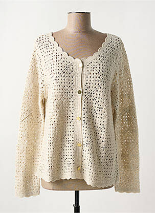 Vestă cu mâneci lungi bej CREAM femeie