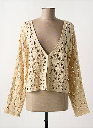 Vestă cu mâneci lungi bej MD'M femeie