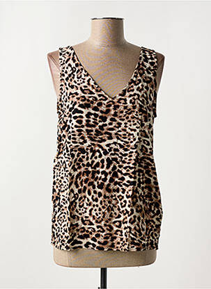 Top guler în v fără mâneci maro B.YOUNG femeie