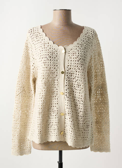 Vestă cu mâneci lungi elasticitate bej CREAM femme