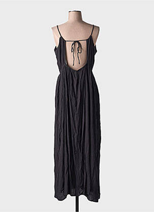 Rochie lungă țesătură crep bretele subțiri negru ICHI femeie