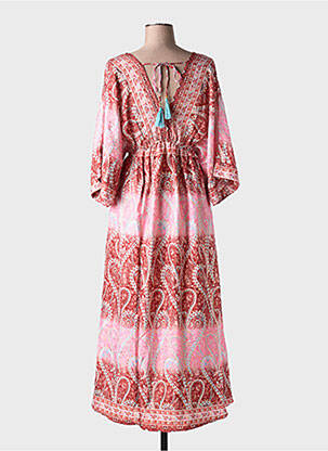 Rochie lungă croială cambrată mâneci 3/4 roșu BOLD & BEAUTIFUL femeie
