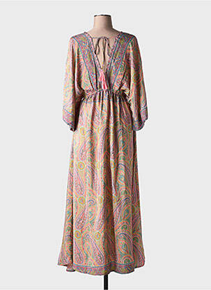 Rochie lungă croială cambrată mâneci 3/4 roz BOLD & BEAUTIFUL femeie