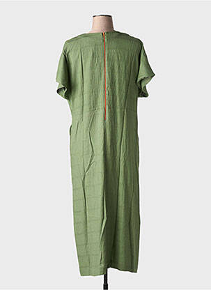 Rochie lungă mâneci scurte mâneci scurte verde PAN femeie