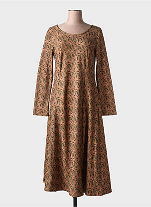 Rochie lungă mâneci lungi mâneci lungi maro MD'M femeie