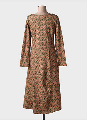 Rochie lungă mâneci lungi mâneci lungi maro MD'M femeie