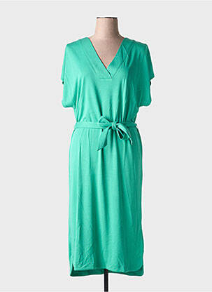 Rochie midi mâneci scurte mâneci scurte verde RINO & PELLE femeie