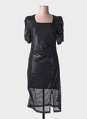Rochie midi mâneci scurte mâneci scurte negru ICHI femeie