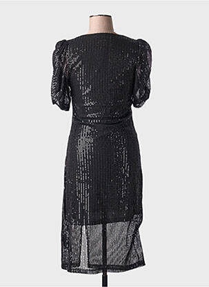 Rochie midi mâneci scurte mâneci scurte negru ICHI femeie