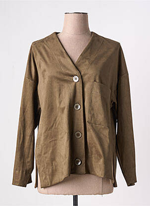 Jachete casual țesătură suedină verde JOHANNA PARIS femeie