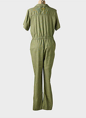 Salopetă-pantalon închidere cu nasturi pe față mâneci scurte verde PAKO LITTO femeie