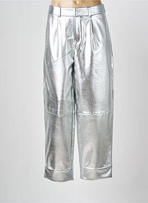 Pantalon drept argintiu ICHI femeie