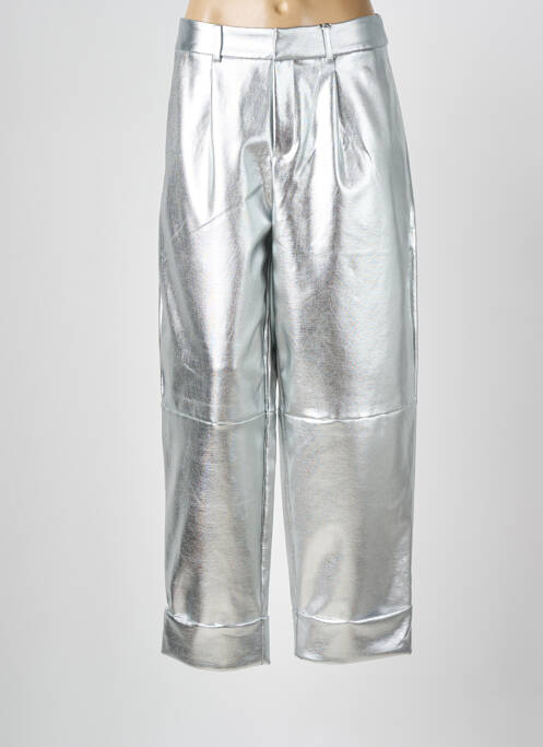 Pantalon drept argintiu ICHI femeie