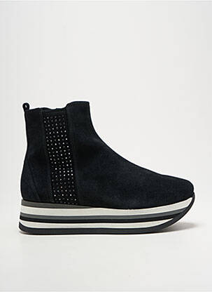 Botine/ghete nubuc toc de 4 la 6 cm negru SOFTWAVES femeie