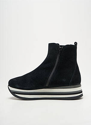 Botine/ghete nubuc toc de 4 la 6 cm negru SOFTWAVES femeie