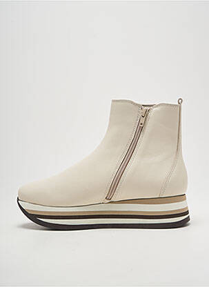Botine/ghete vârf rotund toc de 4 la 6 cm bej SOFTWAVES femeie