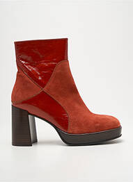 Botine/ghete țesătură satinată toc de 7 la 9 cm portocaliu ROSEMETAL femme