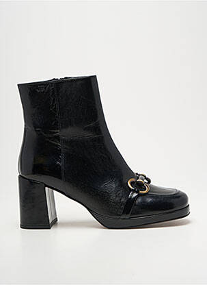 Botine/ghete țesătură satinată toc de 7 la 9 cm negru JB MARTIN femeie