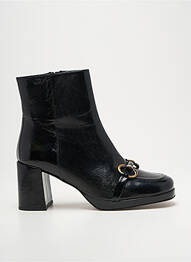 Botine/ghete țesătură satinată toc de 7 la 9 cm negru JB MARTIN femeie