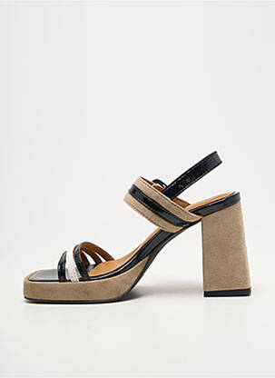 Sandale/pantofi decupați toc de 7 la 9 cm negru CASTA femeie