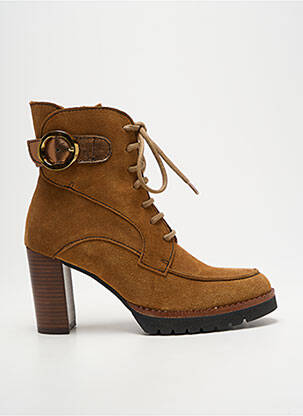 Botine/ghete nubuc toc de 7 la 9 cm maro ROSEMETAL femeie