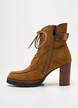 Botine/ghete nubuc toc de 7 la 9 cm maro ROSEMETAL femeie