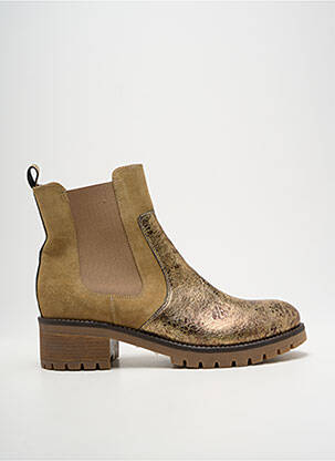 Botine/ghete țesătură satinată toc de 4 la 6 cm auriu MINKA DESIGN femeie