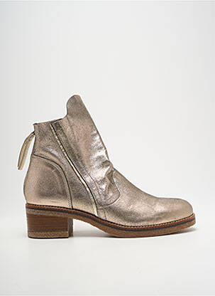 Botine/ghete material neted toc de 4 la 6 cm auriu MKD femeie