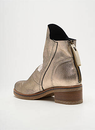 Botine/ghete material neted toc de 4 la 6 cm auriu MKD femeie