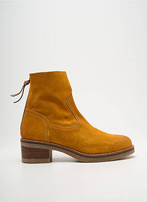 Botine/ghete nubuc toc de 4 la 6 cm galben MKD femeie