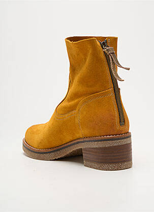 Botine/ghete nubuc toc de 4 la 6 cm galben MKD femeie