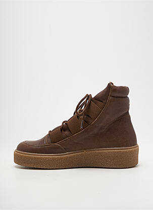 Adidași material neted toc de 4 la 6 cm maro SMS femeie