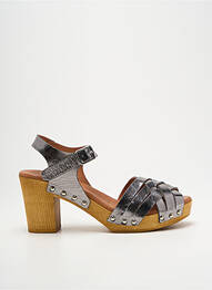 Sandale/pantofi decupați semi compensat toc de 7 la 9 cm argintiu COCO ET ABRICOT femme