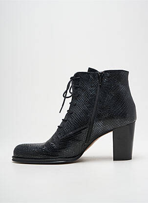 Botine/ghete țesătură satinată toc de 7 la 9 cm negru MURATTI femeie