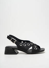 Sandale/pantofi decupați țesătură satinată toc de 4 la 6 cm negru MIMMU femme