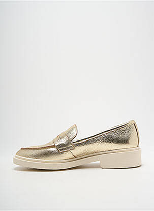 Mocasini material neted toc de 4 la 6 cm auriu MYMA femeie