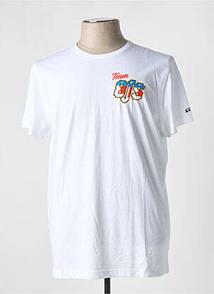 Tricou croială dreaptă mâneci scurte alb 8JS bărbat