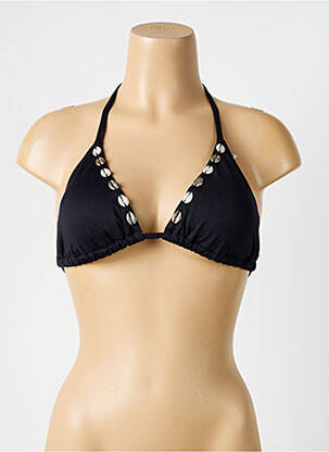 Sutien de costum de baie elasticitate top triunghiuri negru LPB femeie