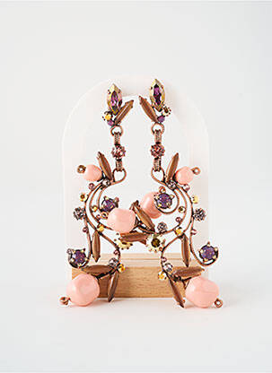 Cercei ornament oxid de zirconiu roz KONPLOTT femeie